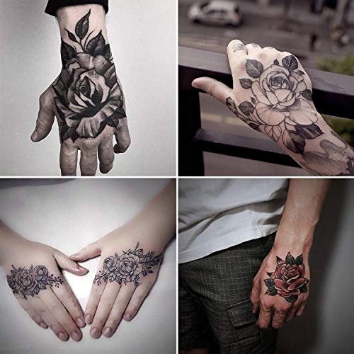 30 Sheets Temporary Tattoos for Men Women Hand Arm Wrist