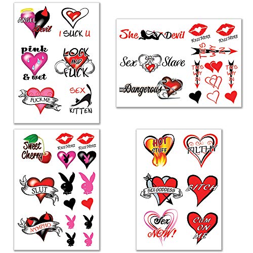 40 Sexy Naughty Temporary Tattoos for Women Ladies Adult Fun