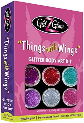 Glitter Tattoo Kit THINGS WITH WINGS HYPOALLERGENIC and DERMATOLOGIST