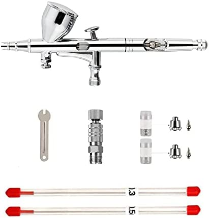 HUBEST 02mm03mm05mm Dual Action Airbrush Kit for Airbrush Painting Tattoo