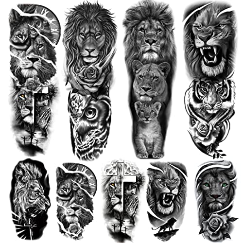 Kotbs Lion Tattoo Stickers 4 Sheet Full Sleeve Tattoo Big Tattoos