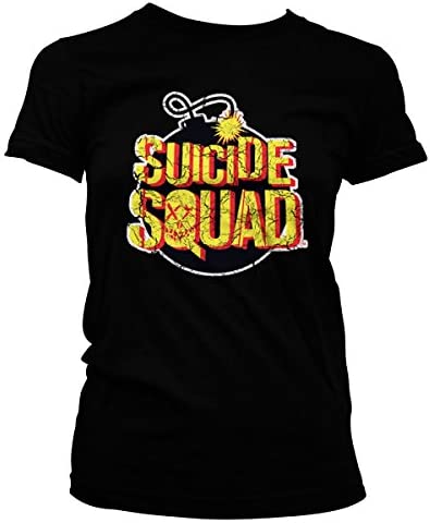 Suicide Squad Officially Licensed Bomb Logo Women T Shirt Black