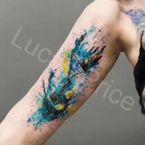 Paint Brush Stroke Tattoos 47