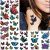 8 Sheets 3D Temporary Tattoo Sticker Butterfly Flower Design Body Chest Hand Art Decal Removable