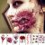 Halloween Temporary Face Tattoo Sticker 3D Zombie Scar Fake Bloody Wound for Cosplay Party Masquerade Prank Prop Decorations, Waterproof Sweatproof Makeup for Women Man kids
