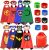 Kids Dress Up 8PCS Superhero Capes Set and Slap Bracelets for Boys Costumes Birthday Party Gifts