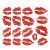 Lurrose 6pcs Red Lips Temporary Tattoo Stickers Water-proof Face Stickers Body Decorations Stickers for Girls Kids